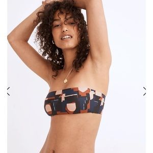 Madewell Second Wave Spaghetti-Strap Bandeau Bikini Top in Color Collage